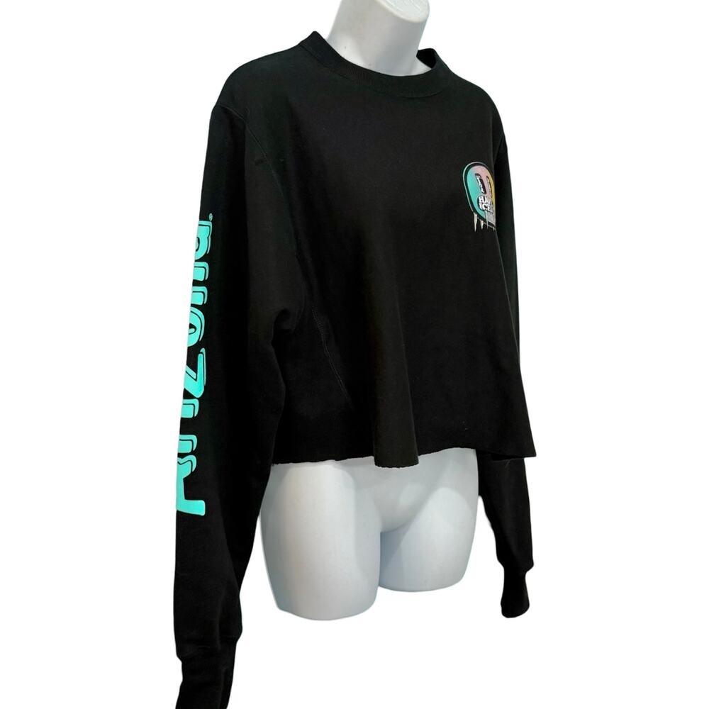 Arizona Iced Tea Black Have An Iced Day Cropped Crew Neck Sweatshirt size S - Picture 9 of 10